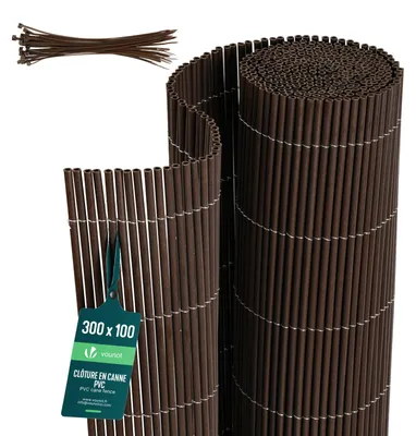 Produktbild von VOUNOT® PVC Sichtschutzmatte Schilfmatte Sichtschutzzaun 100x300cm Weidenfarbe
