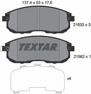 Produktbild von Textar Bremsbeläge vorne für Suzuki SX4 1,5 - 2,0 DDIS WT + 4x4