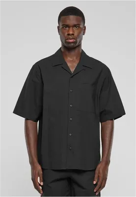 Produktbild von Urban Classics - Relax Seersucker Kurzarm Hemd schwarz - S