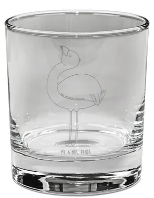 Produktbild von Mr. & Mrs. Panda Whiskyglas Flamingo Stolz - Transparent - Geschenk, Old Fashioned Glas, Gravur, Freude, Schwester, Whisky Becher, Tumbler, Selbstliebe