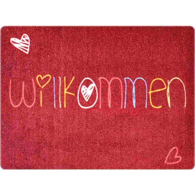 Produktbild von deco-mat Fußmatten für Innen & Außen Willkommen Fußmatte Hellrot 40 x 60 cm