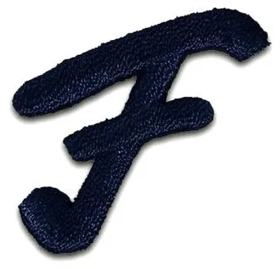 Produktbild von Buchstabe F 3.2x3.9cm: Alphabet Buchstaben Einzeln Auswählbar - Aufnäher, Bügelbild, Aufbügler, Applikationen, Patches, Flicken, Zum Aufbügeln