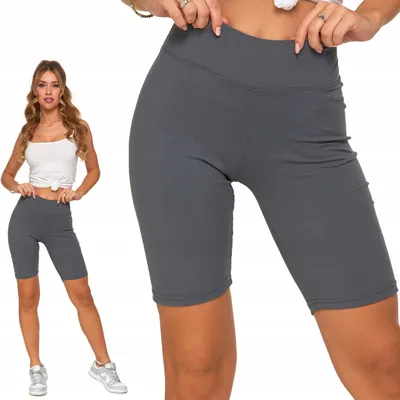 Produktbild von Gerippte Radsportleggings mit hohem Bund, Sporttights MORAJ S/M grau