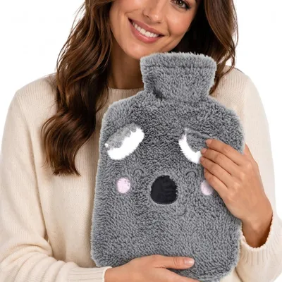 Produktbild von Gummi-Wärmflasche 1,75L mit Strickbezug Wärmeflasche Handwärmer Fußwärmer Geschenk