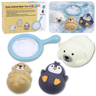 Immagine prodotto di Set Giochi da Bagno Animali in Gomma da Pesca Colino Pastello 4 Pz.