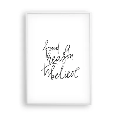 Produktbild von Gerahmtes Poster - Weißer Rahmen - Manuskript Motto glauben - 70x100 cm - Wand Bild - Wanddeko - Wandbilder - Wandposter - Bilderrahmen - Bilder - Kunstdruck - Wandbild - P2WPA70x100-4355