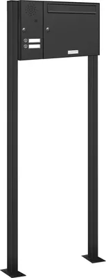 Produktbild von 1er Standbriefkasten 2 Klingel und Sprechgitter RAL Farbe 7016 - Anthrazit