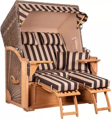 Produktbild von Strandkorb Nordstrand Teak PE grey Dessin 581