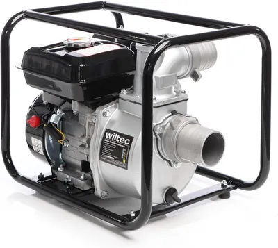 Produktbild von Benzinbetriebene Schmutzwasserpumpe, 4 kW, 48.000 l/h, mit 4-Takt-Motor, Abwasserpumpe mit einer Förderhöhe von 28 Metern, Gartenpumpe mit 80 mm (3 Zoll) Anschluss