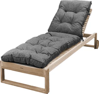 Obrázek produktu pro Podložka na zahradní lehátko Deckchair Polstrovaná podložka na lehátko – podložka na lehátko – 190 cm - tmavě šedá