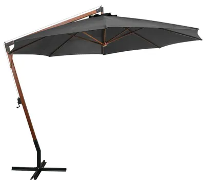 Produktbild von vidaXL Ampelschirm mit Mast Anthrazit 3,5x2,9 m Massivholz Tanne