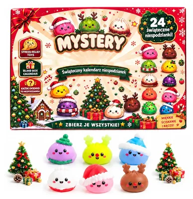 Produktbild von Squishy Weihnachten Adventskalender 2026 Dumpling Squishy Weihnachtskalender 24 Tage Weihnachten Countdown-Kalender Anti-Stress spielzeug kreatives