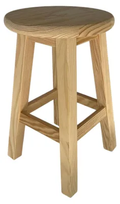 Kruk aus Massivholz, rund, 29 x 29 x 50 cm, natur