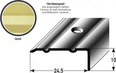 Produktbild von Winkelprofil "Salerno" / Winkelprofil 24,5 mm Typ: 88/89 (Aluminium eloxiert, gebohrt oder selbstklebend) -goldfarbig-900-gebohrt-10 mm