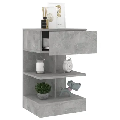 Obrázek produktu pro vidaXL Noční stolek betonový šedý 40x35x65 cm materiál na bázi dřeva - Noční stolek - Noční stolky - Noční komody - Noční komody