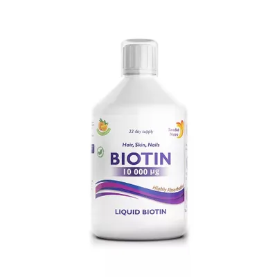 Obrázok produktu pre Swedish Nutra Biotin - tekut biotn - pre pokoku, vlasy, nechty - leskl vlasy, krsna pokoka, siln nechty - vyven metabolizmus - 500ml