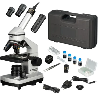Produktbild von Bresser Optics 8855000, Digitales Mikroskop, Schwarz, Silber, 1024x, 40x, Windows XP / Vista / 7