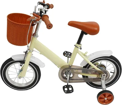 Productafbeelding van Kinderfiets 12 inch met Steunwielen en Mand voor Jongens en Meisjes - Fiets voor Kinderen van 2 tot 4 Jaar - In Hoogte Verstelbaar en Geschikt voor Balans- en Pedaaltraining