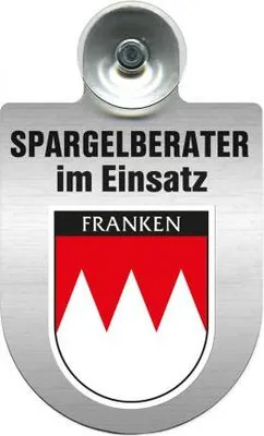 Produktbild von Einsatzschild mit Saugnapf - Spargelberater im Einsatz - incl. Regionenwappen 393835 Color - Region Franken