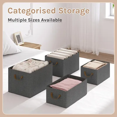 Produktbild von Aufbewahrungsboxen für Kleidung - Faltbare Stoffboxen - 5er-Set - 37,5 x 20 x 26 cm - 20 l - Vliesstoff