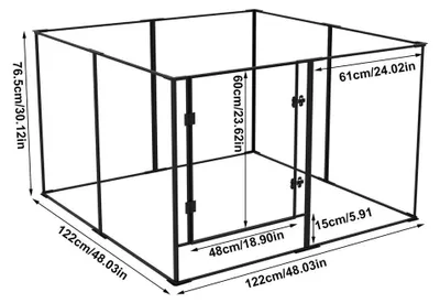 Zdjęcie produktu dla Budy dla psów, trwałe materiały, bezpieczna konstrukcja, L (122 x 122 x 76,5 cm)