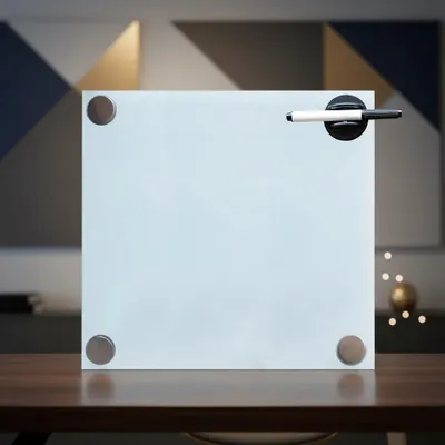 Produktbild von Melko Whiteboard Glastafel mit 3 Magneten Stift Memo Pinnwand - 45x50cm Weiß