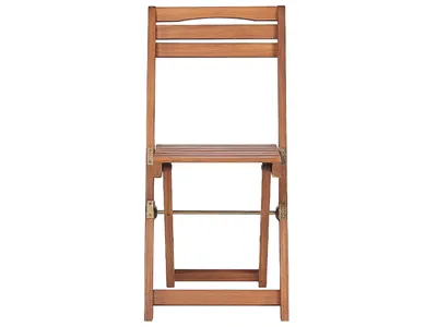 Obrázek produktu pro BELIANI Bistro Set Akátové dřevo Světlá barva 80 x 95 cm 2 skládací židle Rozkládací stůl Rustikální balkonová zahrada