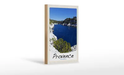 Produktbild von Holzschild Reise 12x18 cm Provence Frankreich Meer Gebirge