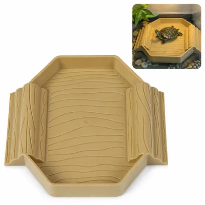 Produktbild von Schildkröten Wasserschale 3-in-1 Futter- & Trinkschale mit Leiter, Reptilien Badestation für Landschildkröten, Eidechsen & Terrarium Zubehör, rutschfest