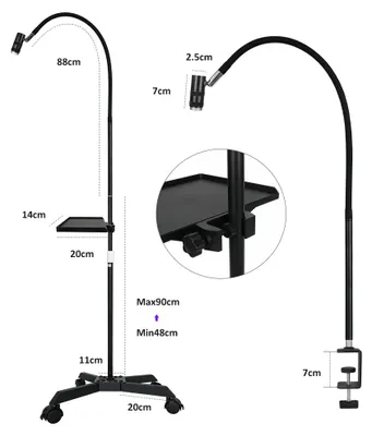 Produktbild von UV Wimpernlampe, 6W mit Brille für Wimpernkleber-Extensions, schwarze Bodenbasis, EU-Stecker,EU-Stecker, Bodenbasis schwarz