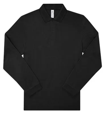 Produktbild von B&C - "My Polo 180" Poloshirt für Herren/Damen Unisex Langärmlig LT2761 (S) (Schwarz)