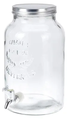 Obrázek produktu pro Skleněná nádoba s kohoutkem a víkem - dávkovač nápojů, 5,5 l
