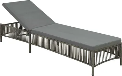 Produktbild von vidaXL Sonnenliege mit Auflage Poly Rattan Grau