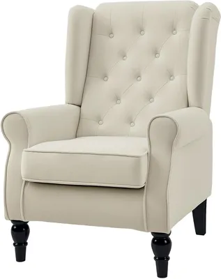 Image de Fauteuil relax - Fauteuil - Fauteuil lounge - Fauteuil de relaxation - Couleur crème - Dossier ergonomique