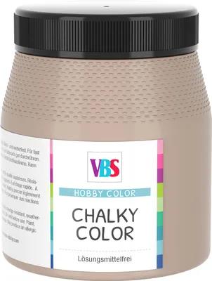 Produktbild von VBS Chalky Color Kreidefarbe Taupe 250ml Samtmatt Wisch- und Wetterfest für Shabby-Look