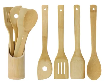 Obrázok produktu pre Sada 5 kusov kuchynského náčinia Koopman, bambus, 20 cm, hnedá