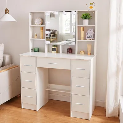 Produktbild von Schminktisch mit LED-Beleuchtung, Einstellbarer Helligkeit, Make-up