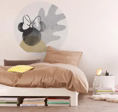 Produktbild von Komar Vlies Fototapete rund und selbstklebend "Minnie Loop Art" - Größe: 128 x 128 cm (Breite x Höhe) - 1 Stück