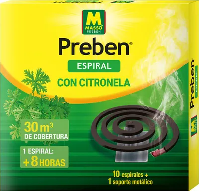 Produktbild von Insektenschutzspirale Zitronengras, 10 Spiralen + 1 Halterung
