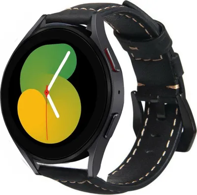 Produktbild von Strap-it Samsung Galaxy Watch 5 - 40mm Lederarmband (Schwarz)