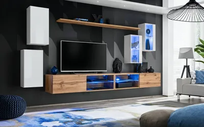 Image de Meuble pour salon RIONATA 25 - blanc / chêne wotan