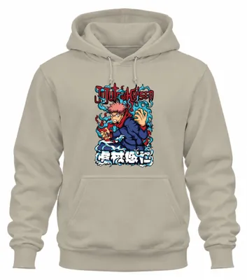 Immagine prodotto di Jujutsu Kaisen Yuji Itadori Anime Manga Fan Gift Action Unisex Felpa con cappuccio, Nature, L