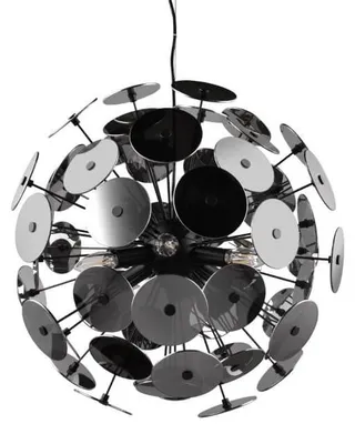 Image de Suspension DISCALGO noire 6xE14x40W, verre, dimensions : 150x54x54 cm, IP20, Trio