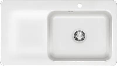 Produktbild von KeraDomo Spüle JUNA 90 in GRÖNLAND - Becken rechts mit Handbetätigung / Systemceram / Keramikspüle