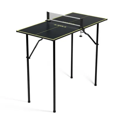 Image de Table de ping-pong JOOLA MINI avec filet de ping-pong, pliable, petite, 90 cm x 45 cm x 76 cm, grise
