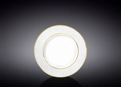 Produktbild von Wilmax Bread Plate mit Goldrand, flach, rund, 15 cm – WL-880102100/A