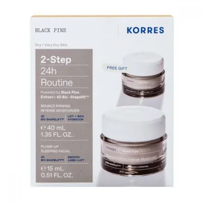 Produktbild von Korres Black Pine 2-Step 24h Routine Set do ujędrniającego kremu do twarzy 40ml