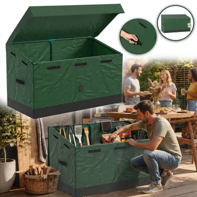 Image de Boîte de rangement d'extérieur ACXIN 530 L, coffre de rangement pour jardin ou balcon, résistante aux intempéries et étanche, structure robuste pour une utilisation en extérieur