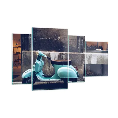 Produktbild von Bilder auf glas - Roller Straße - 120x70cm - Glasbilder - Wandbilder - Bilder - Kunstdruck - zum Aufhängen bereit - Wanddekoration aus Glas - Glas Bilder - Wandbild auf Glas - 4 Teile - GDL120x70-3653