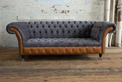 Produktbild von Ledersofa Sofa Textil Couch Polster Sofas Couchen Chesterfield Stoff Möbel Neu